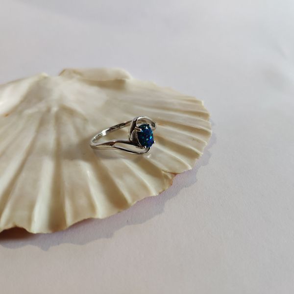 Срібна каблучка з опалом 0.271ct, вага виробу 2,18 гр (2125426) 17 розмір 2125426 фото