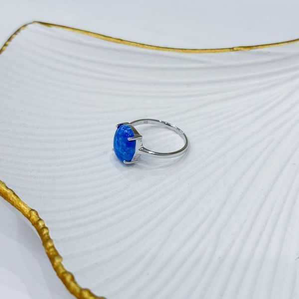 Серебряное кольцо с опалом 1.8ct, вес изделия 2,11 гр (2024132) 17.5 размер 2024132 фото