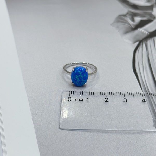 Серебряное кольцо с опалом 1.8ct, вес изделия 2,11 гр (2024132) 17.5 размер 2024132 фото