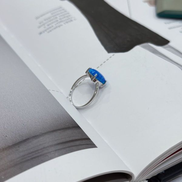 Серебряное кольцо с опалом 1.8ct, вес изделия 2,11 гр (2024132) 17.5 размер 2024132 фото