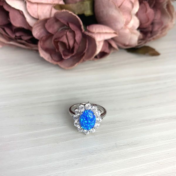 Серебряное кольцо с опалом 0.867ct, вес изделия 4,14 гр (2072539) 17.5 размер 2072539 фото