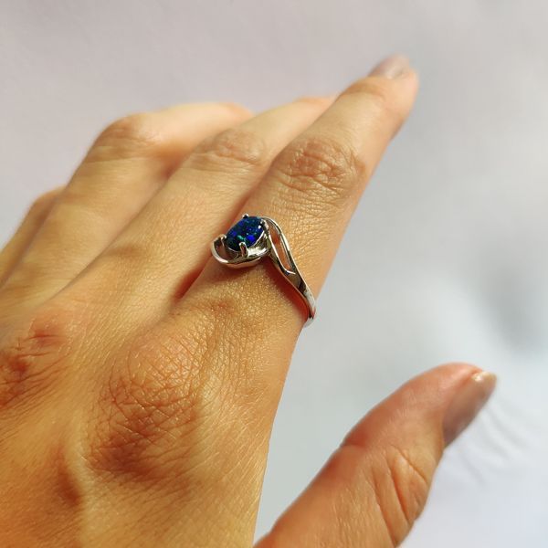 Срібна каблучка з опалом 0.271ct, вага виробу 2,18 гр (2125426) 17 розмір 2125426 фото