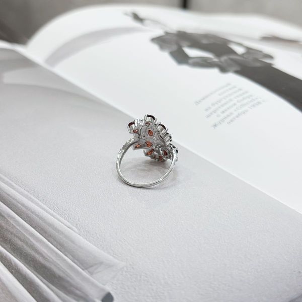 Серебряное кольцо с натуральным гранатом 4.46ct, вес изделия 4,36 гр (2171539) 18 размер 2171539 фото