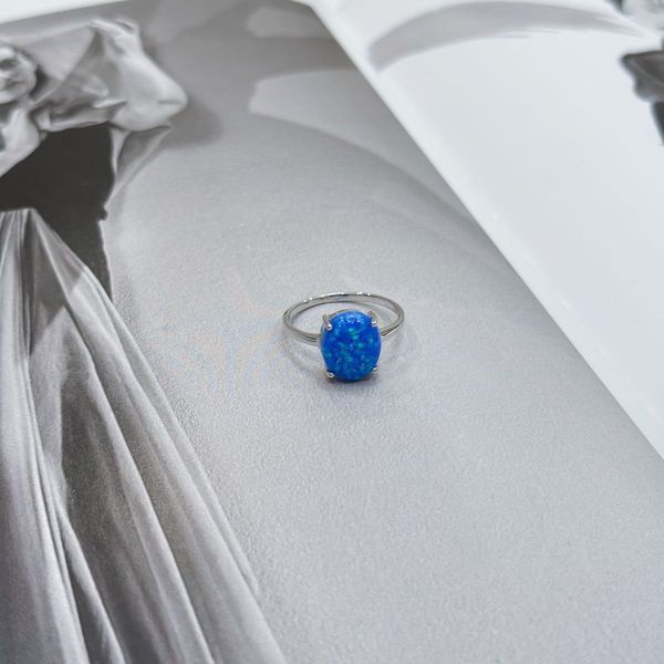 Серебряное кольцо с опалом 1.8ct, вес изделия 2,11 гр (2024132) 17.5 размер 2024132 фото