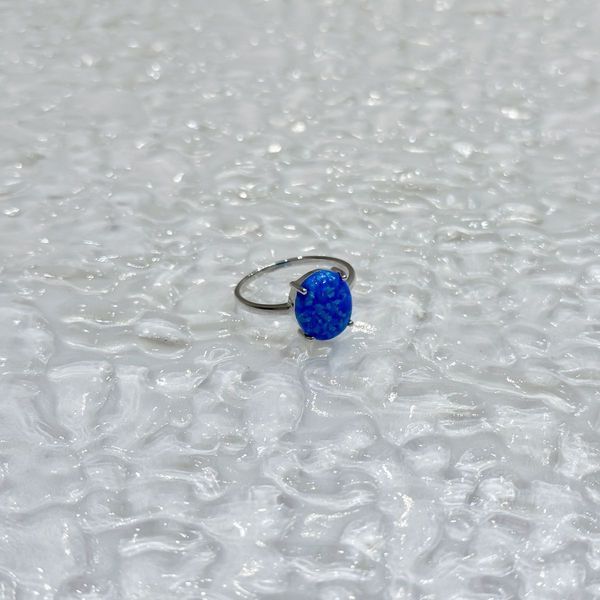 Серебряное кольцо с опалом 1.8ct, вес изделия 2,11 гр (2024132) 17.5 размер 2024132 фото