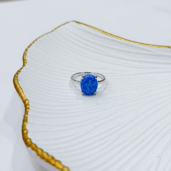 Серебряное кольцо с опалом 1.8ct, вес изделия 2,11 гр (2024132) 17.5 размер 2024132 фото