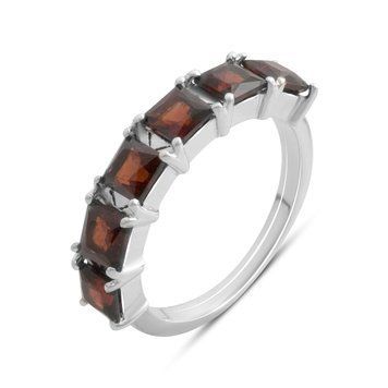 Серебряное кольцо с натуральным гранатом 2.617ct, вес изделия 3,18 гр (2181354) 18 размер 2181354 фото