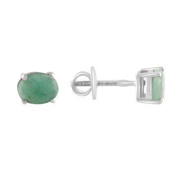 Срібні сережки з натуральним смарагдом 2.444ct (2106746) 2106746 фото