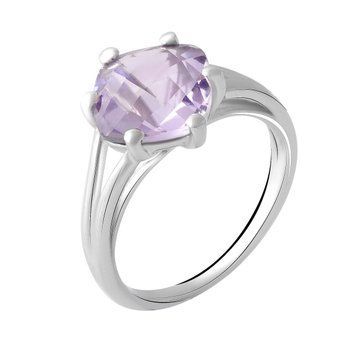 Серебряное кольцо с натуральным аметистом 2.3ct, вес изделия 3,75 гр (2048923) 17 размер 2048923 фото