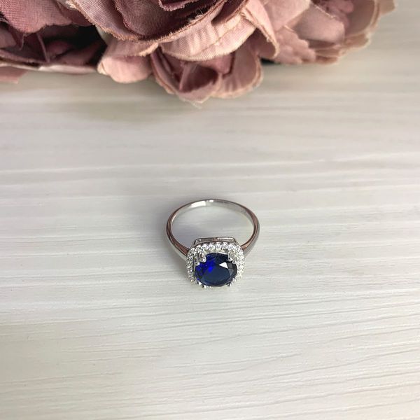 Серебряное кольцо с сапфиром nano 1.741ct, вес изделия 2,64 гр (2006923) 17.5 размер 2006923 фото