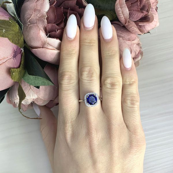 Серебряное кольцо с сапфиром nano 1.741ct, вес изделия 2,64 гр (2006923) 17.5 размер 2006923 фото