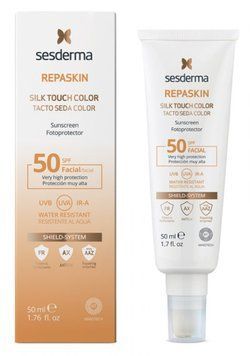 Сесдерма Солнцезащитный тональный крем для лица Sesderma Repaskin Silk Touch Color SPF 50, 50 мл 40005607 фото