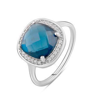 Срібна каблучка з топазом Лондон Блю 3.534ct, вага виробу 3,46 гр (2091851) 18 розмір 2091851 фото
