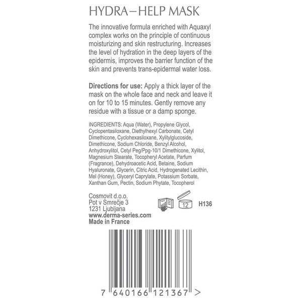 Відновлююча маска для максимального зволоження HYDRA-HELP MASK DERMA SERIES 100 мл H136 фото