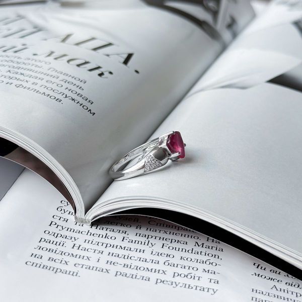 Серебряное кольцо с натуральным рубином 2.733ct, вес изделия 3,75 гр (2157878) 17 размер 2157878 фото