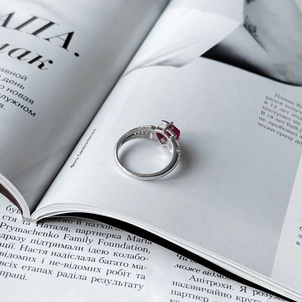 Серебряное кольцо с натуральным рубином 2.733ct, вес изделия 3,75 гр (2157878) 17 размер 2157878 фото