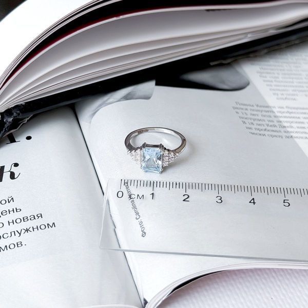 Срібна каблучка з натуральним топазом 2.13ct, вага виробу 2,85 гр (2167808) 17.5 розмір 2167808 фото