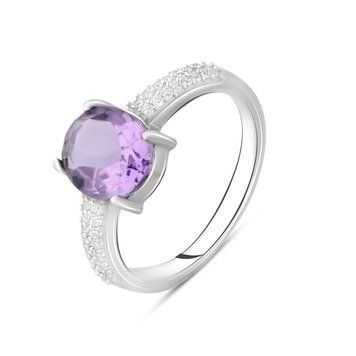 Срібна каблучка з натуральним аметистом 2.752ct, вага виробу 3,32 гр (2105961) 18.5 розмір 2105961 фото