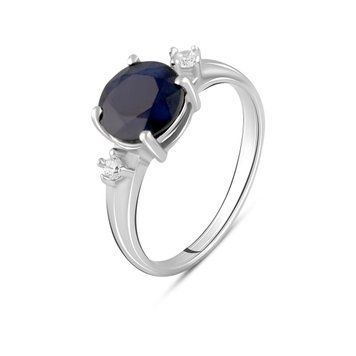 Срібна каблучка з натуральним сапфіром 2.124ct, вага виробу 2,94 гр (2098423) 17.5 розмір 2098423 фото