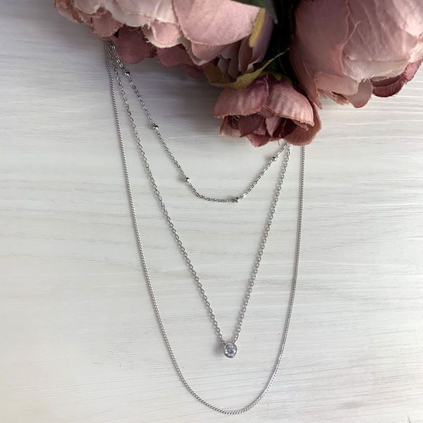 Серебряное колье с фианитами, вес изделия 5,06 гр (2005780) 480 размер 2005780 фото