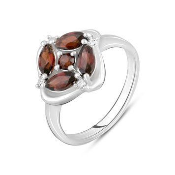 Серебряное кольцо с натуральным гранатом 1.375ct, вес изделия 3,58 гр (2120452) 17.5 размер 2120452 фото