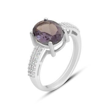 Серебряное кольцо с александритом 3.619ct, вес изделия 3,55 гр (2157991) 18.5 размер 2157991 фото