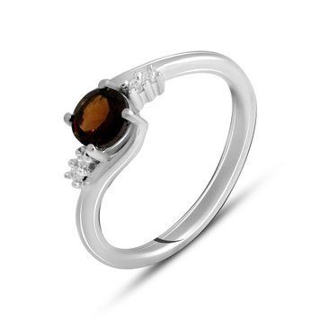 Срібна каблучка з натуральним гранатом 0.611ct, вага виробу 1,78 гр (1996669) 17 розмір 1996669 фото