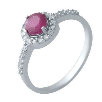 Срібна каблучка з натуральним рубіном 1.05ct, вага виробу 1,64 гр (2021513) 17.5 розмір 2021513 фото