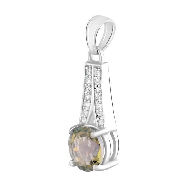Срібна підвіска з цитрином nano 1.8ct, фіанітами (2123125) 2123125 фото