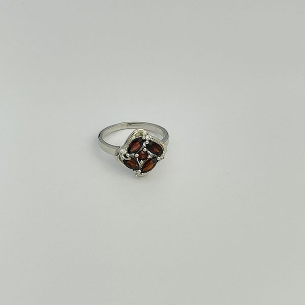 Серебряное кольцо с натуральным гранатом 1.375ct, вес изделия 3,58 гр (2120452) 17.5 размер 2120452 фото