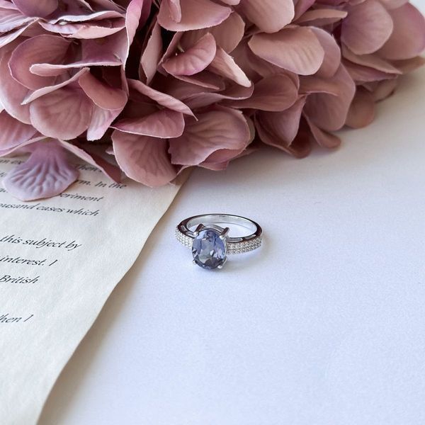Серебряное кольцо с александритом 3.619ct, вес изделия 3,55 гр (2157991) 18.5 размер 2157991 фото