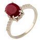Серебряное кольцо с натуральным рубином 2.92ct, вес изделия 2,1 гр (1231333) 18.5 размер 1231333 фото 1