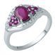 Серебряное кольцо с натуральным рубином 1.38ct, вес изделия 2,97 гр (1947005) 17.5 размер 1947005 фото 1