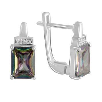 Срібні сережки з містик топазом 4.902ct (2120742) 2120742 фото