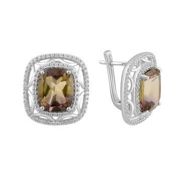 Срібні сережки з аметрином nano 8.45ct (2088288) 2088288 фото