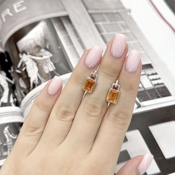 Срібні сережки з Натуральним золотим кварцом 3.45ct (2165835) 2165835 фото