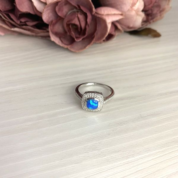 Срібна каблучка з опалом 0.86ct, вага виробу 3,11 гр (2072874) 17.5 розмір 2072874 фото