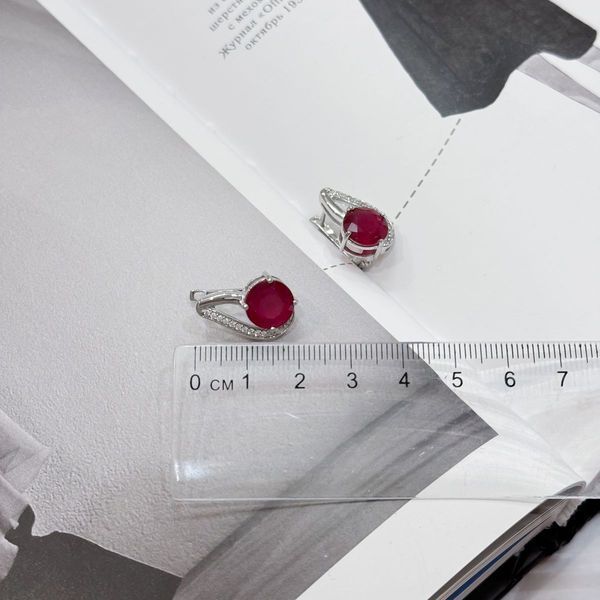 Серебряные серьги с натуральным рубином 2.527ct (2172567) 2172567 фото