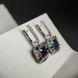 Срібні сережки з натуральним сапфіром 4.05ct, смарагдом, рубіном (2182399) 2182399 фото 2