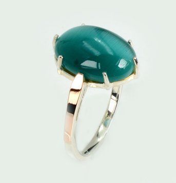 Серебряная кольца с золотыми пластинами 2795762189 фото