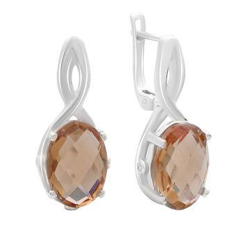 Серебряные серьги с Султанит султанитом 3.838ct, фианитами (2163930) 2163930 фото