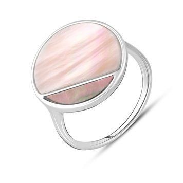 Серебряное кольцо с натуральным перламутром 2.1ct, вес изделия 3,11 гр (2129165) 17.5 размер 2129165 фото