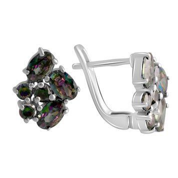 Срібні сережки з містик топазом 5.054ct (2120759) 2120759 фото