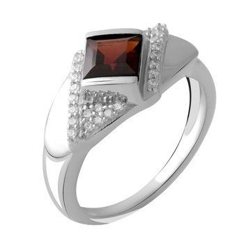 Срібна каблучка з натуральним гранатом 1.29ct, вага виробу 4,24 гр (2051602) 18 розмір 2051602 фото