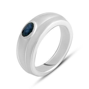 Серебряное кольцо с натуральным сапфиром 0.66ct, вес изделия 5,53 гр (2140566) 18.5 размер 2140566 фото