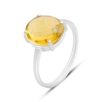 Срібна каблучка з цитрином nano 3.801ct, вага виробу 2,43 гр (2172666) 17.5 розмір 2172666 фото