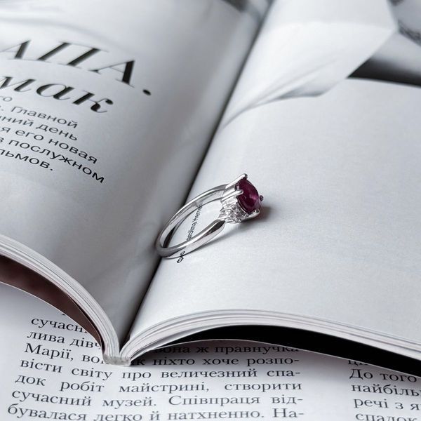 Серебряное кольцо с натуральным рубином 1.863ct, вес изделия 3,23 гр (1634517) 17 размер 1634517 фото