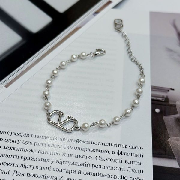 Серебряный браслет с натуральным жемчугом, вес изделия 4,59 гр (2175292) 1520 размер 2175292 фото