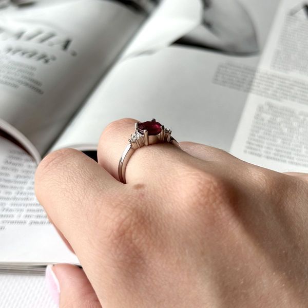 Серебряное кольцо с натуральным рубином 1.863ct, вес изделия 3,23 гр (1634517) 17 размер 1634517 фото