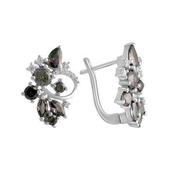 Срібні сережки з містик топазом 5.478ct (2120766) 2120766 фото